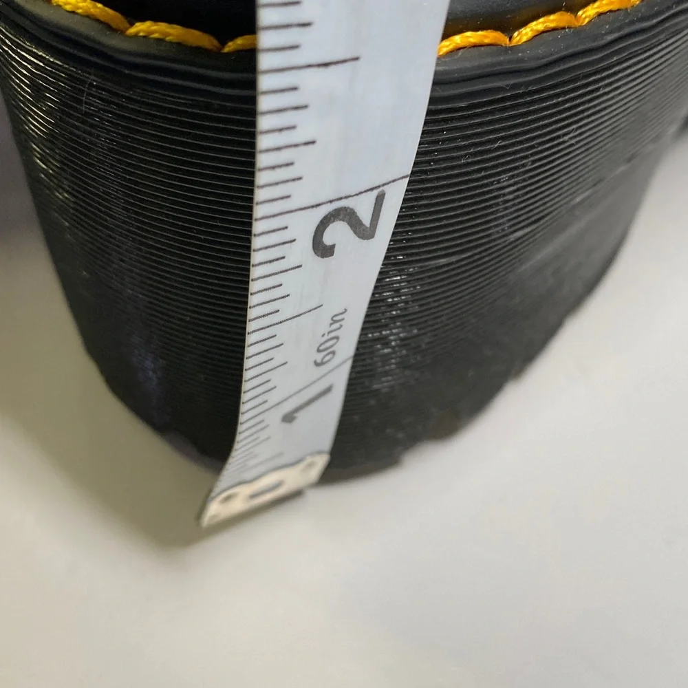 New Dr. Martens Leather Black Boots 8 Laurenne Distressed Patent Leather Laceup - Picture 8 of 13